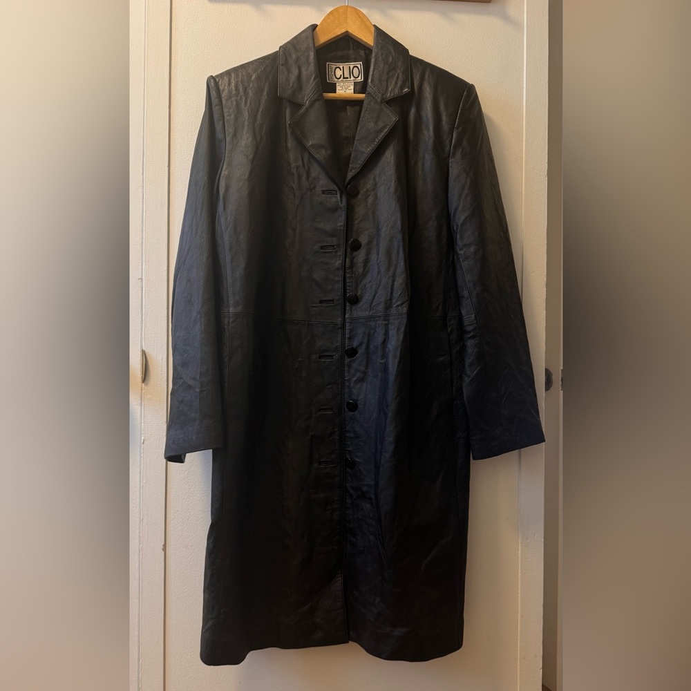 Clio Black Trench Coat Water-Resistant Minimalist Design